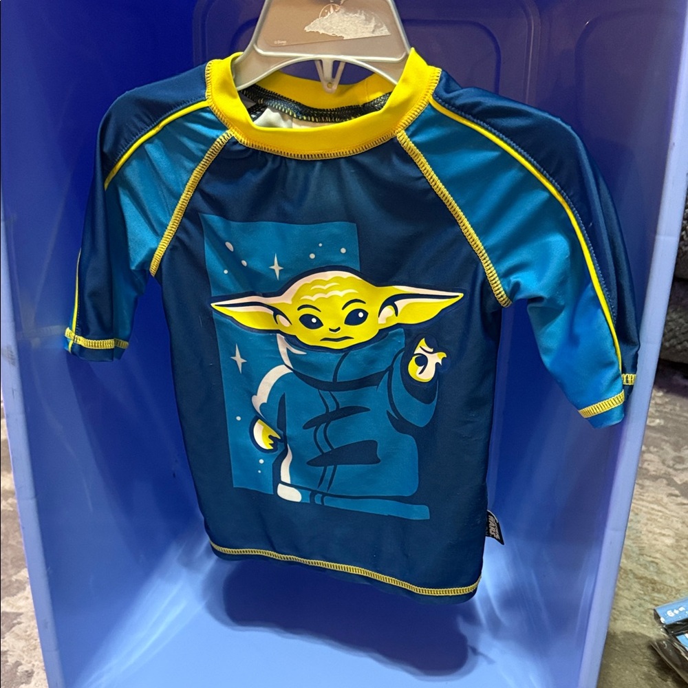 Disney Kids Swim Rashguard - Navy and Yellow